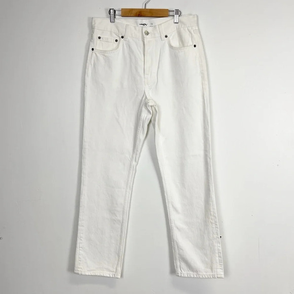 Topshop Dad Jeans Womens Size 6 US 28 x 30 White Button Fly High Rise - Picture 1 of 13